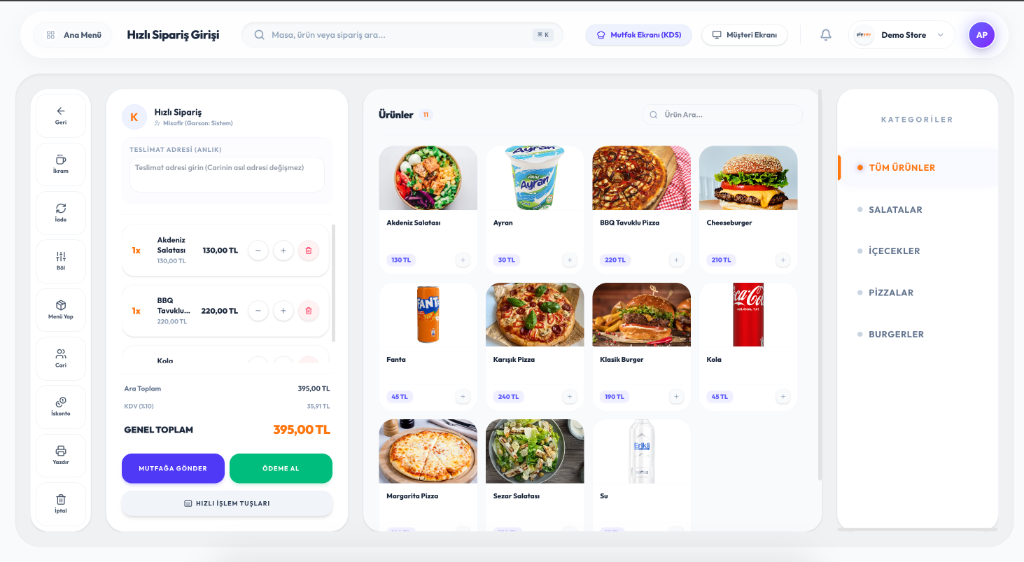 Piyyuu Web POS Ekranı